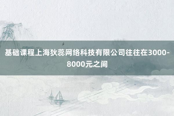 基础课程上海狄蕊网络科技有限公司往往在3000-8000元之间